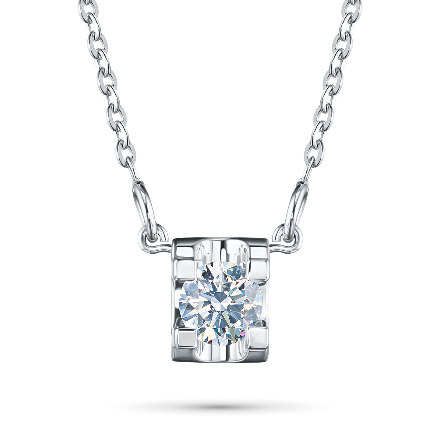 Sterling Silver Necklace with Lab-Created Diamonds 0.28 CT.TW