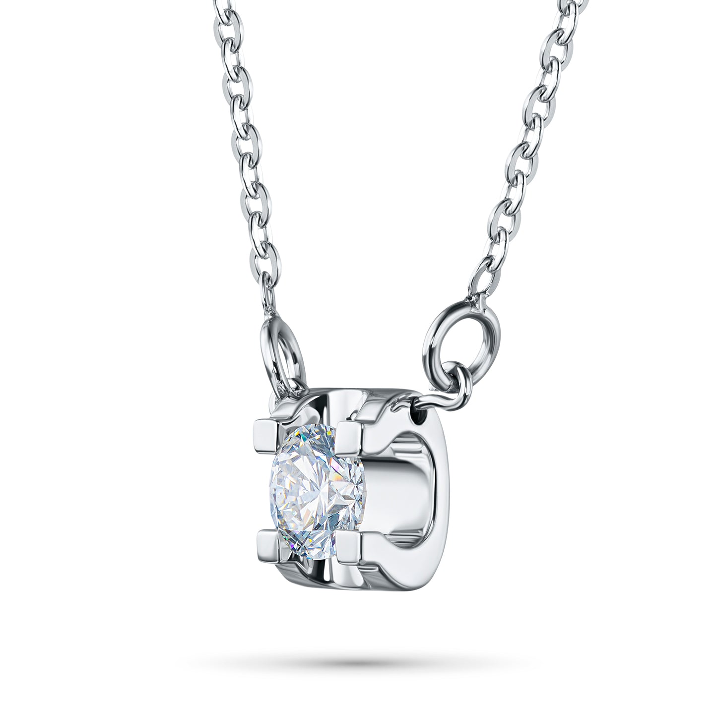 Sterling Silver Necklace with Lab-Created Diamonds 0.28 CT.TW