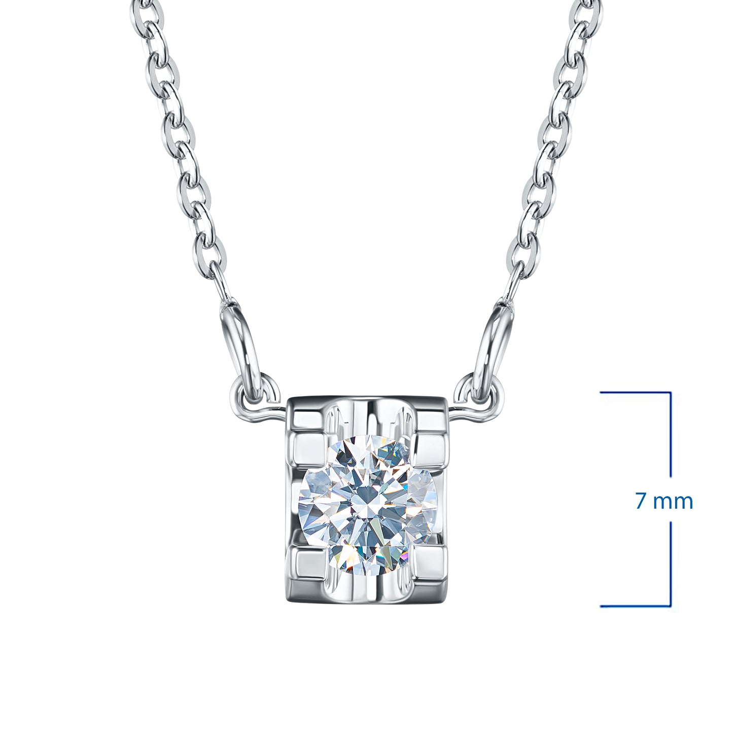 Sterling Silver Necklace with Lab-Created Diamonds 0.28 CT.TW