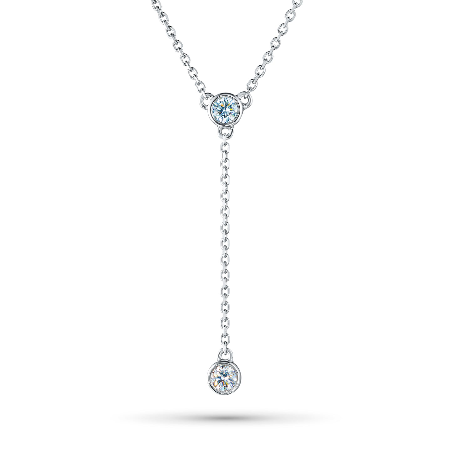 Sterling Silver Necklace with Sapphire 0.28 CT.TW