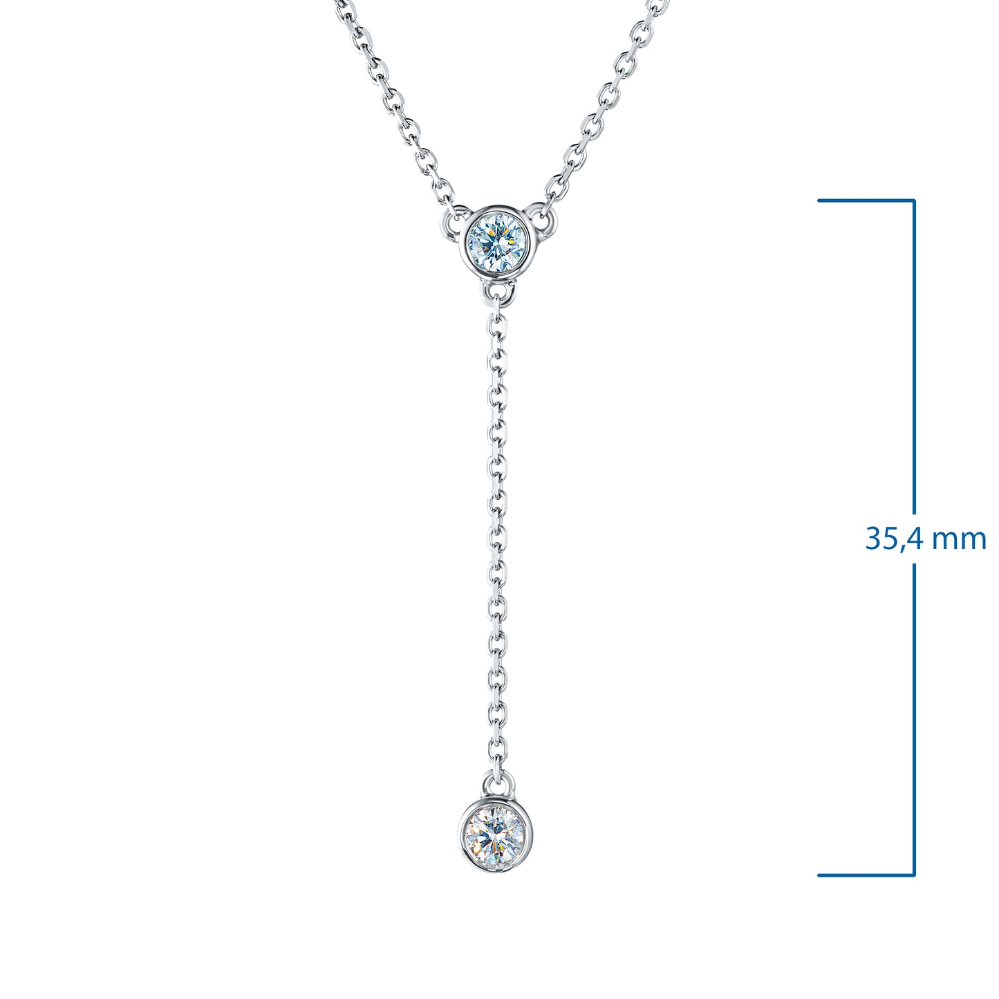 Sterling Silver Necklace with Sapphire 0.28 CT.TW