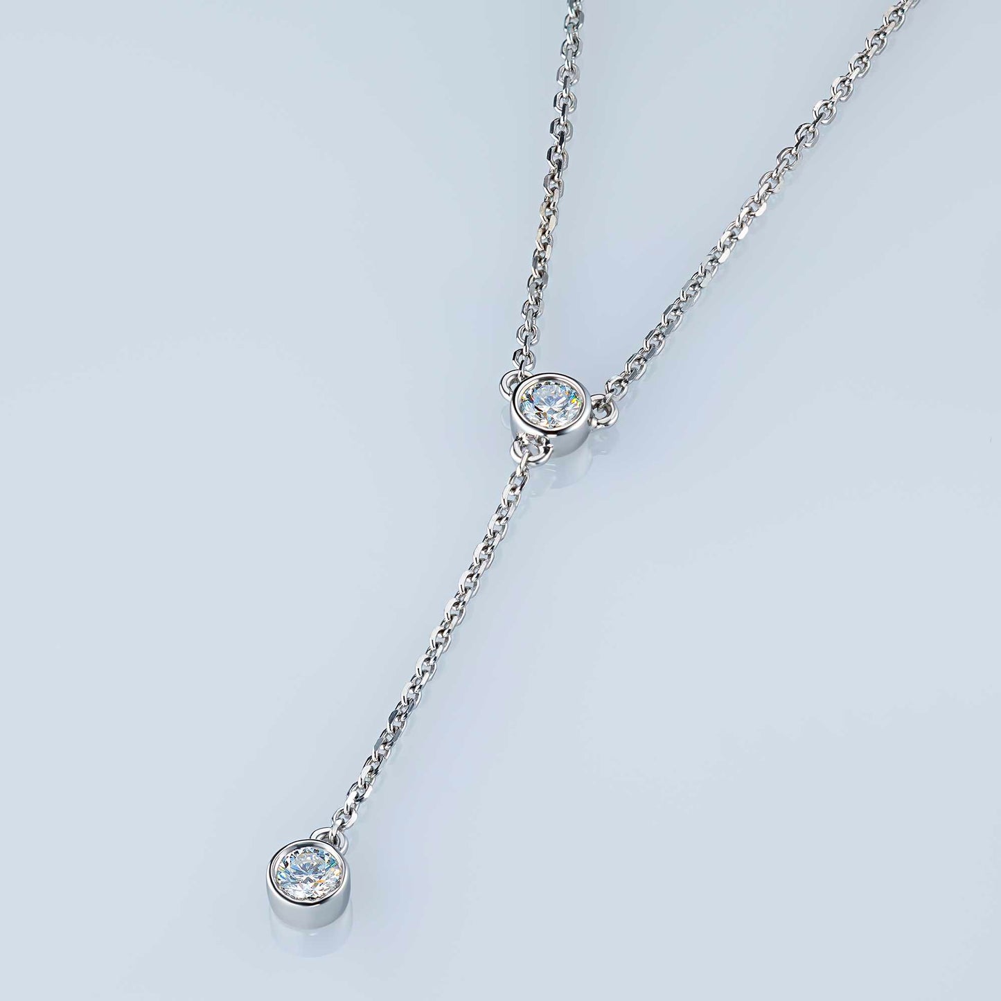 Sterling Silver Necklace with Sapphire 0.28 CT.TW