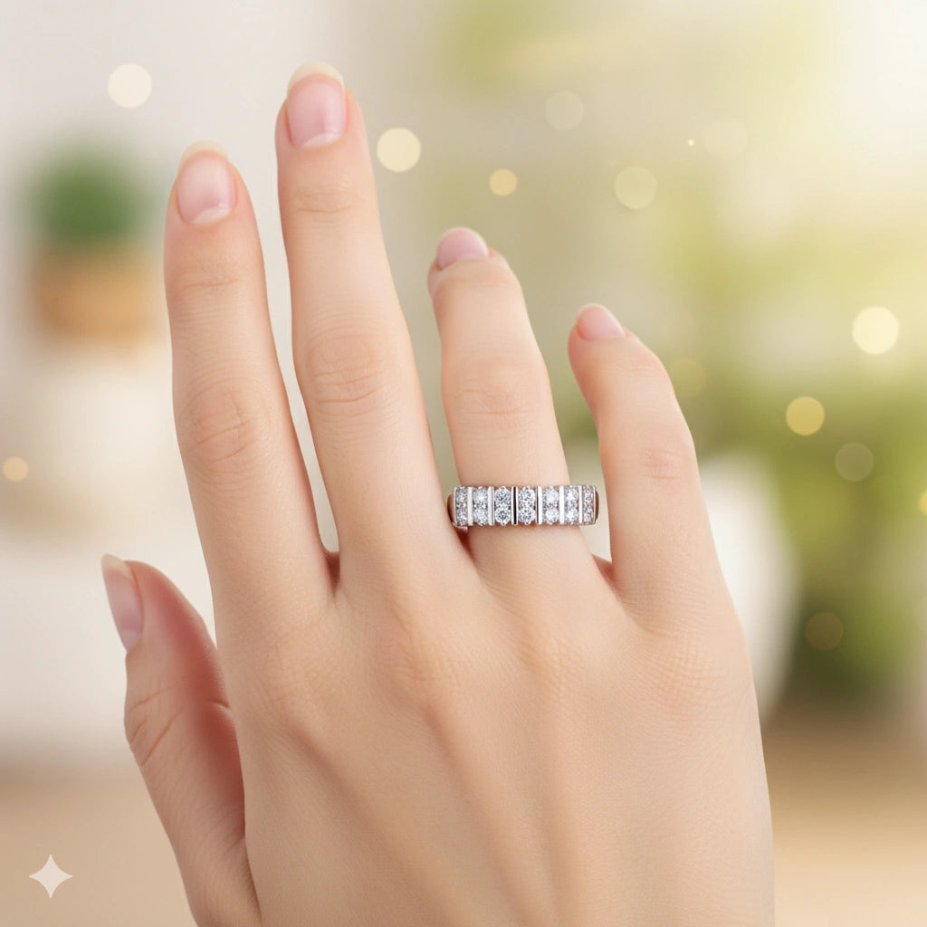 Sterling Silver Ring with Lab-Created Diamonds 5.980 CT.TW