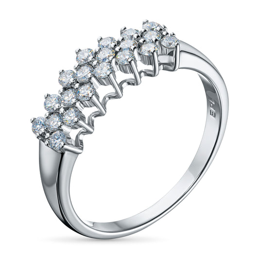 Sterling Silver Ring with Lab-Created Diamonds 0.600 CT.TW