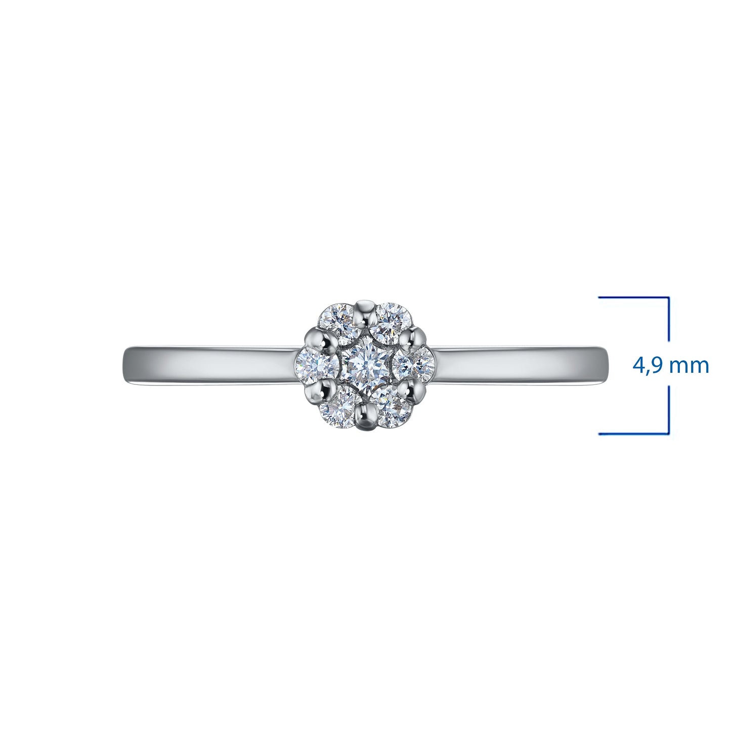 14K White Gold Ring with Natural Diamonds 0.160 CT.TW