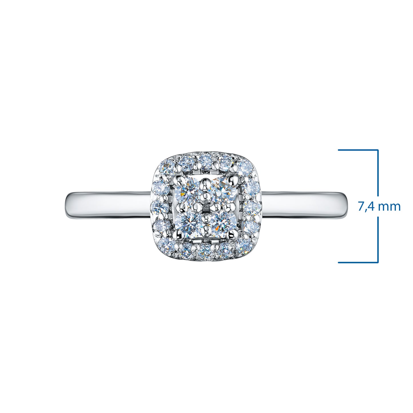 Sterling Silver Ring with Lab-Created Diamonds 0.230 CT.TW