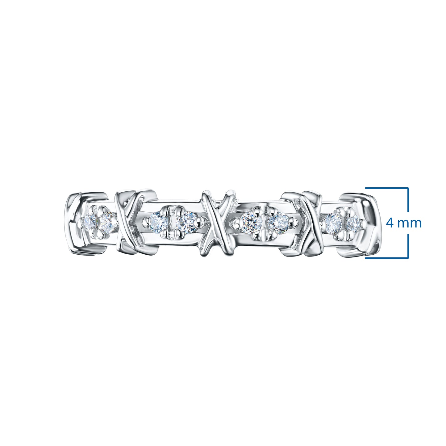 Sterling Silver Ring with Lab-Created Diamonds 0.160 CT.TW