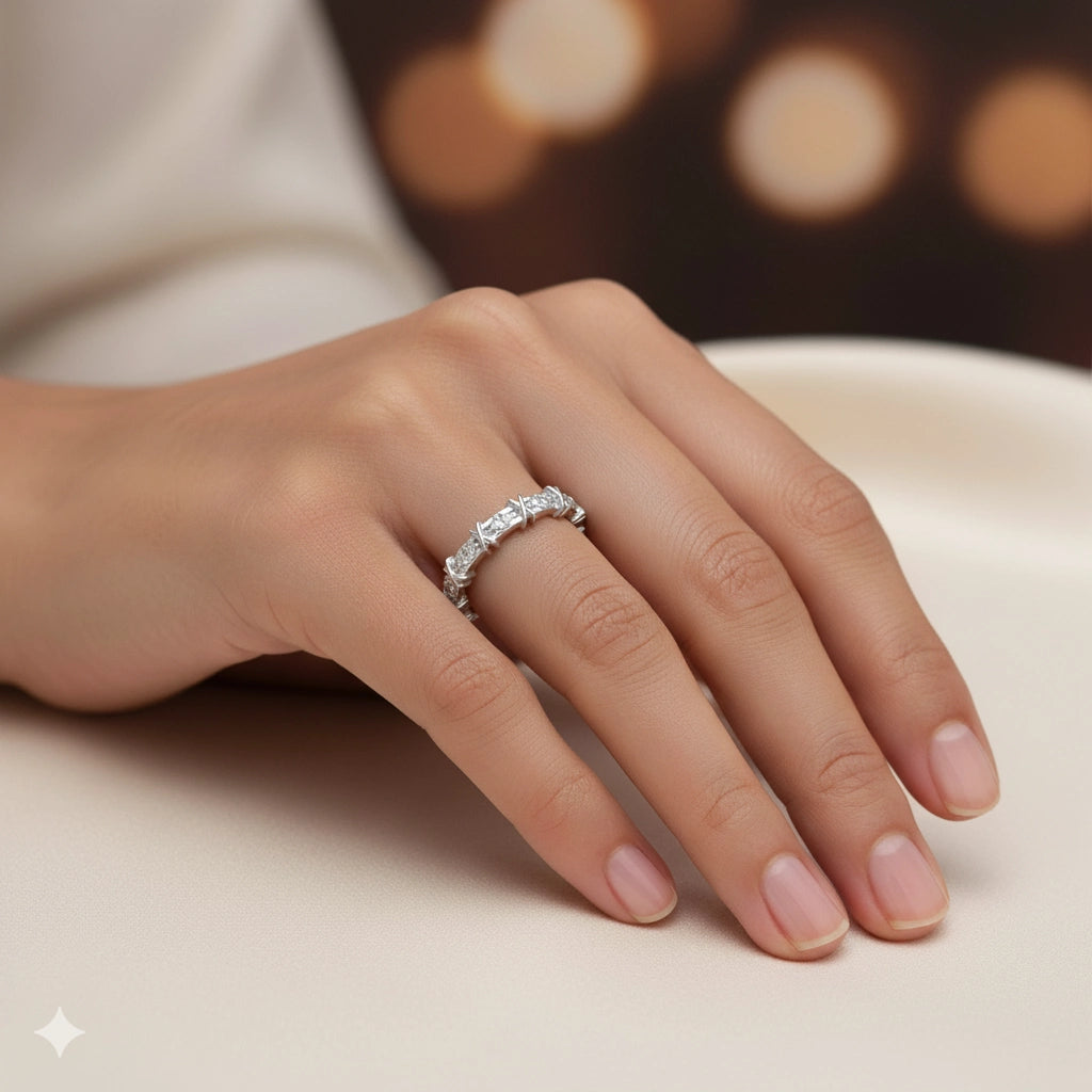 Sterling Silver Ring with Lab-Created Diamonds 0.160 CT.TW