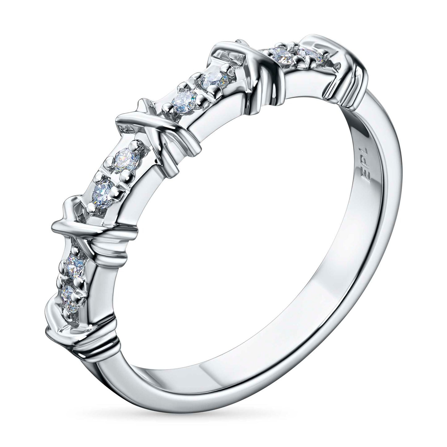 Sterling Silver Ring with Lab-Created Diamonds 0.160 CT.TW