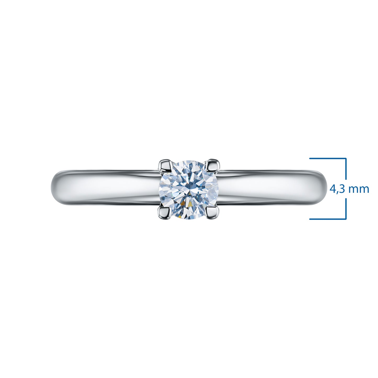 Sterling Silver Ring with Lab-Created Diamonds 0.300 CT.TW