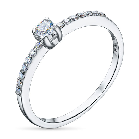 Sterling Silver Ring with Lab-Created Diamonds 0.170 CT.TW