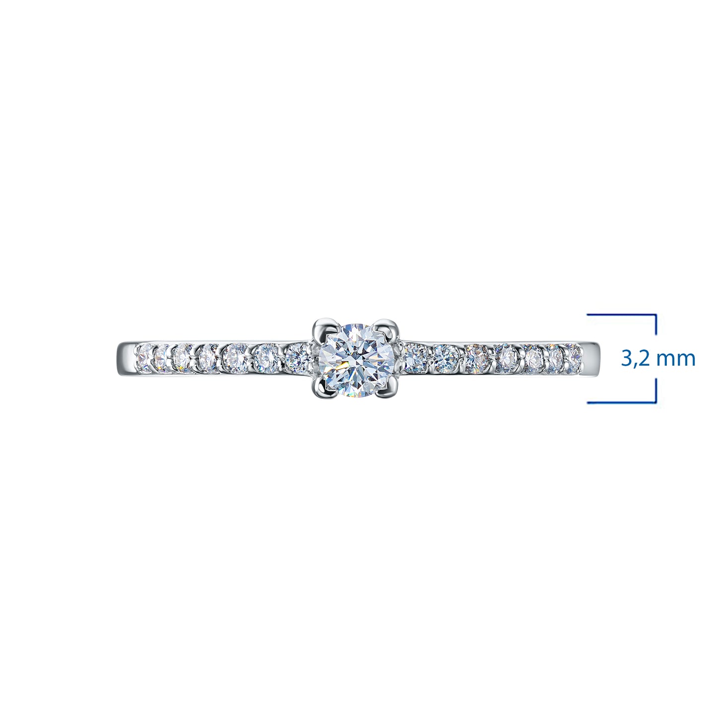 Sterling Silver Ring with Lab-Created Diamonds 0.170 CT.TW