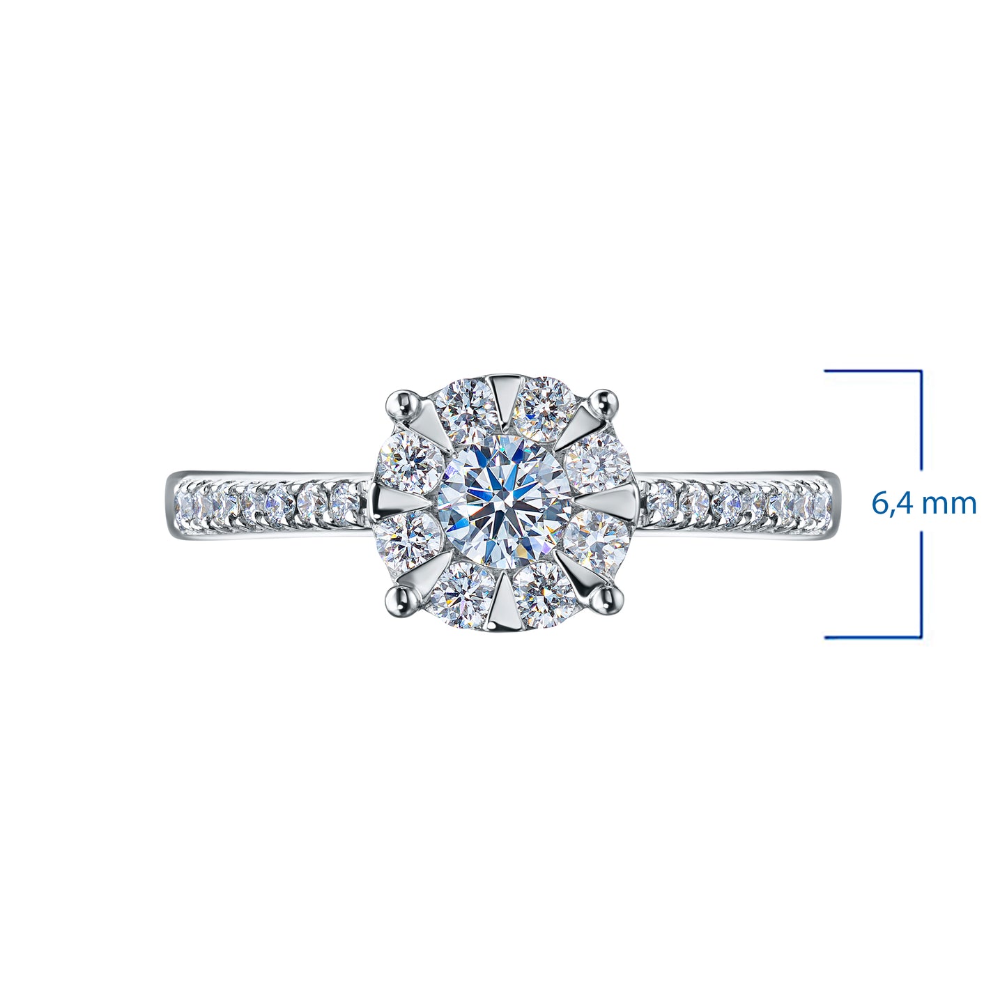 Sterling Silver Ring with Lab-Created Diamonds 2.110 CT.TW