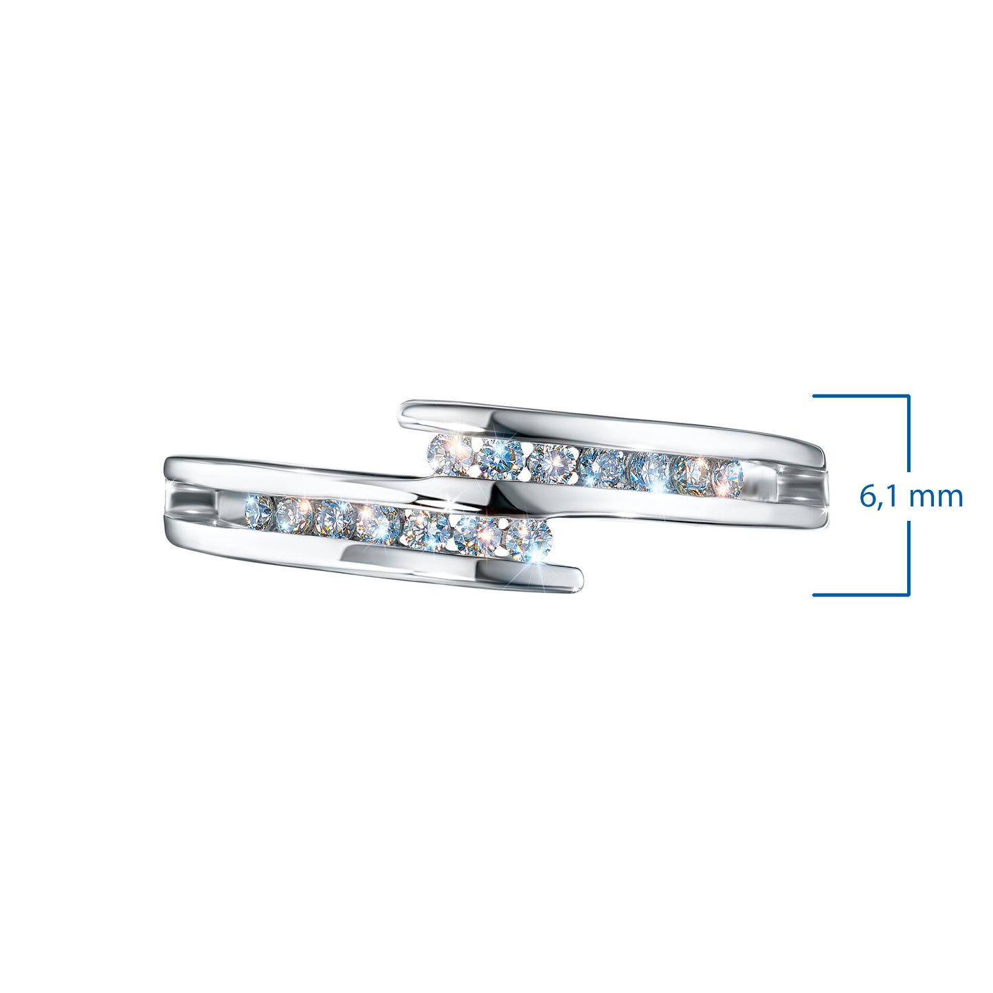 Sterling Silver Ring with Lab-Created Diamonds 0.170 CT.TW
