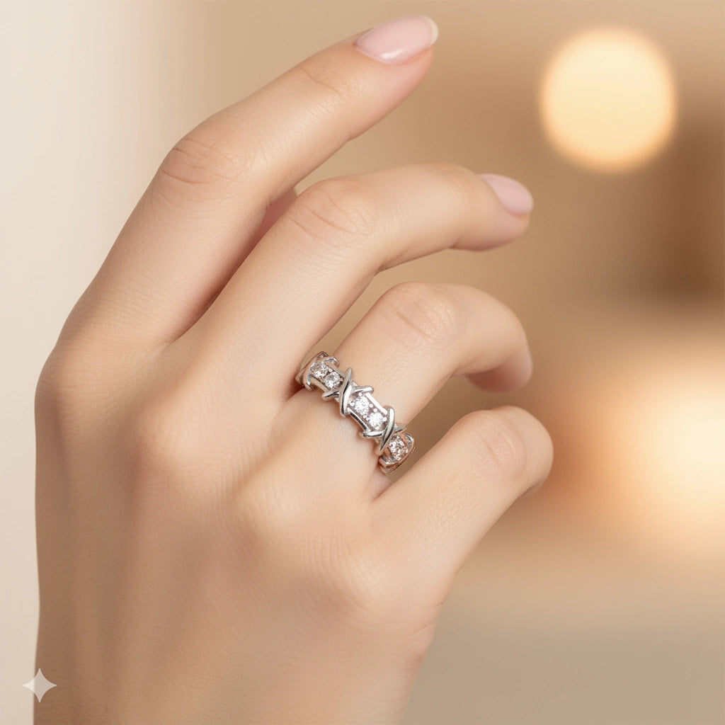 Sterling Silver Ring with Lab-Created Diamonds 0.210 CT.TW