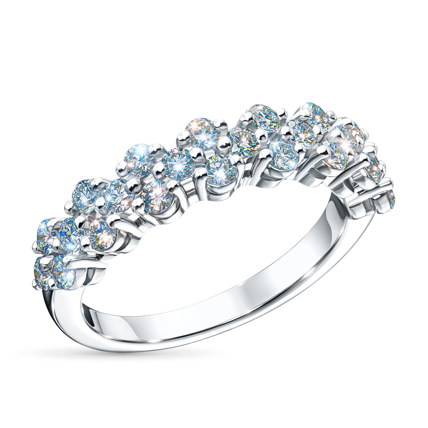 Sterling Silver Ring with Lab-Created Diamonds 0.860 CT.TW