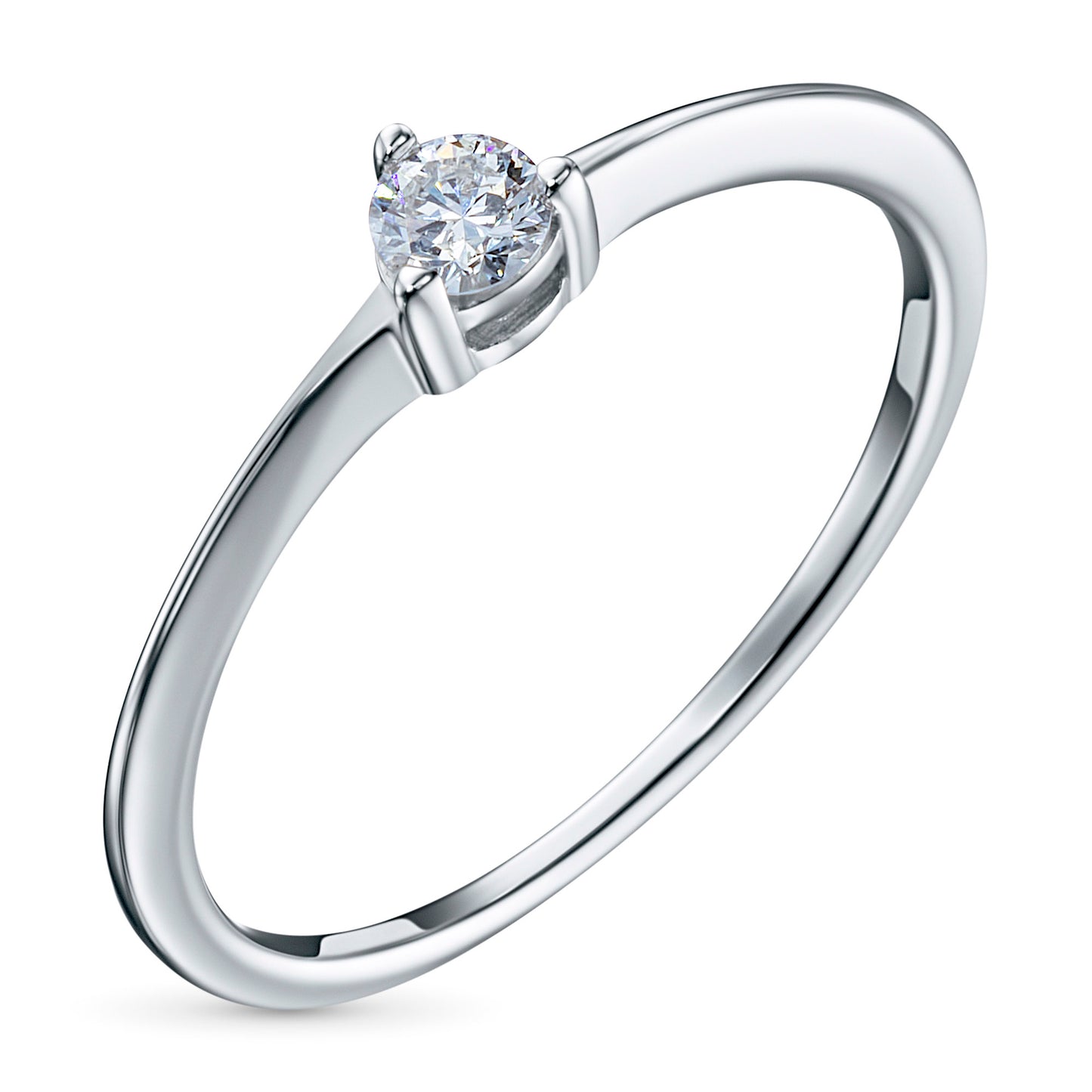 Sterling Silver Ring with Lab-Created Diamonds 0.080 CT.TW