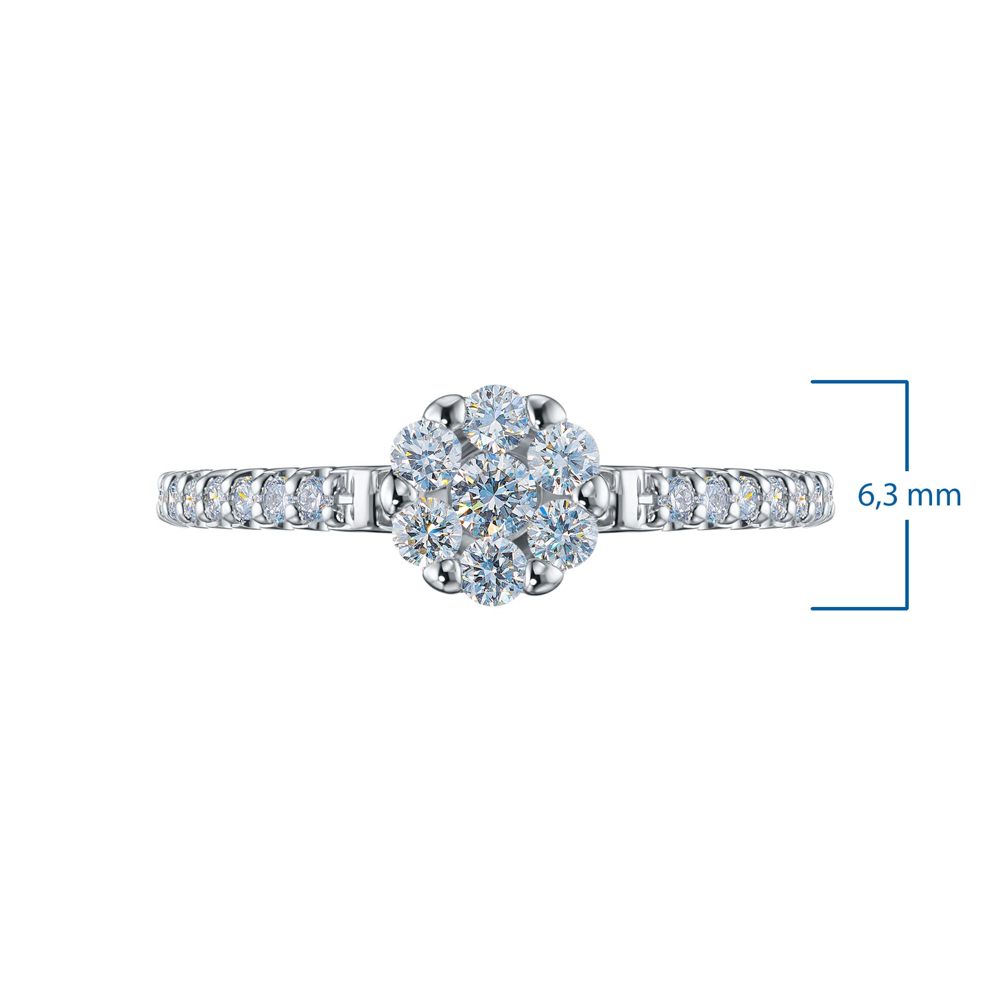 Sterling Silver Ring with Lab-Created Diamonds 3.190 CT.TW