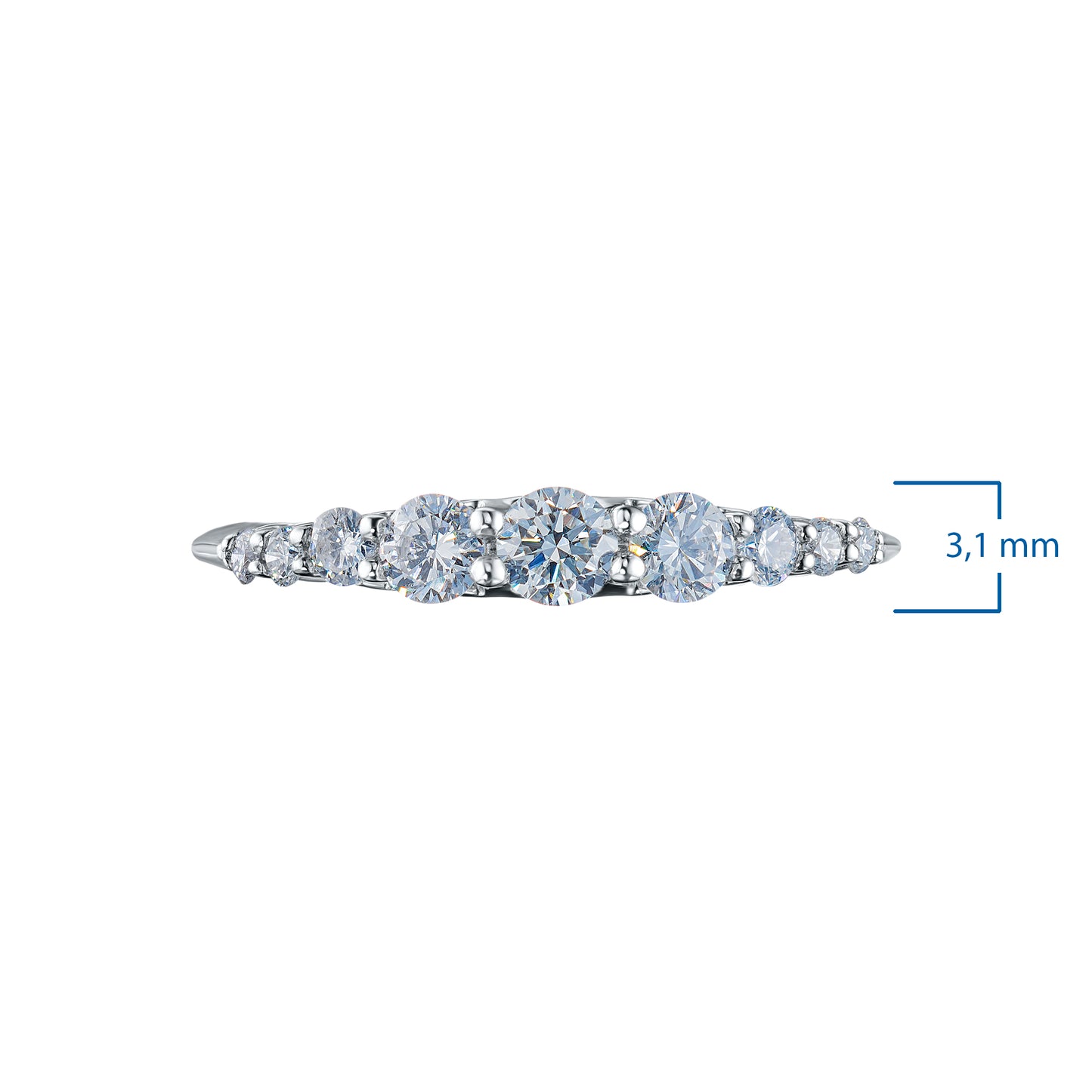 Sterling Silver Ring with Lab-Created Diamonds 0.750 CT.TW