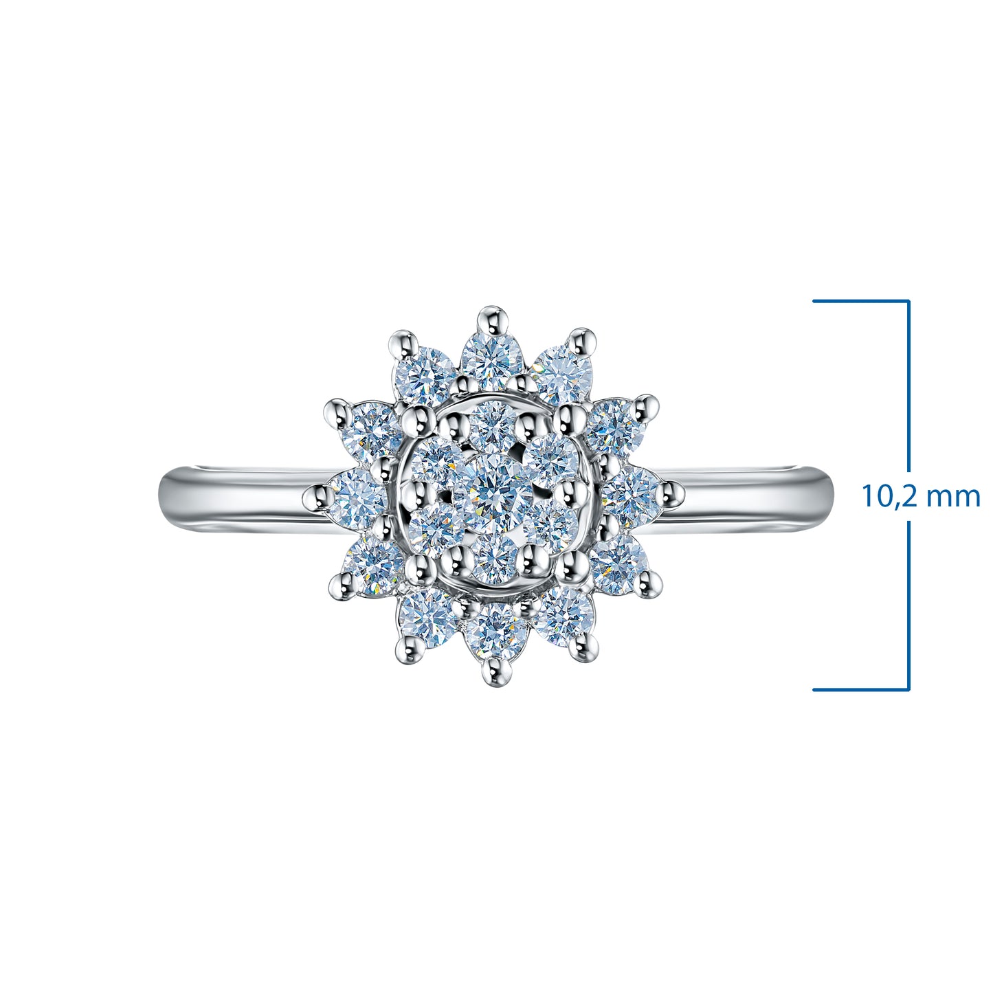Sterling Silver Ring with Lab-Created Diamonds 0.36 CT.TW