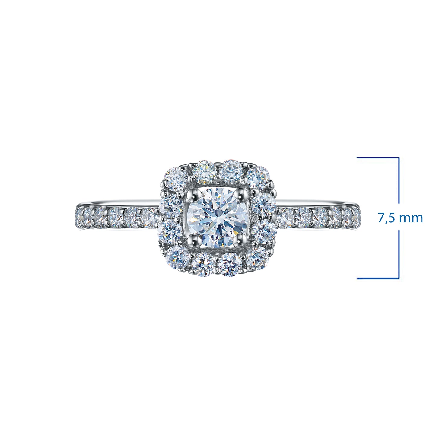 Sterling Silver Ring with Lab-Created Diamonds 0.600 CT.TW