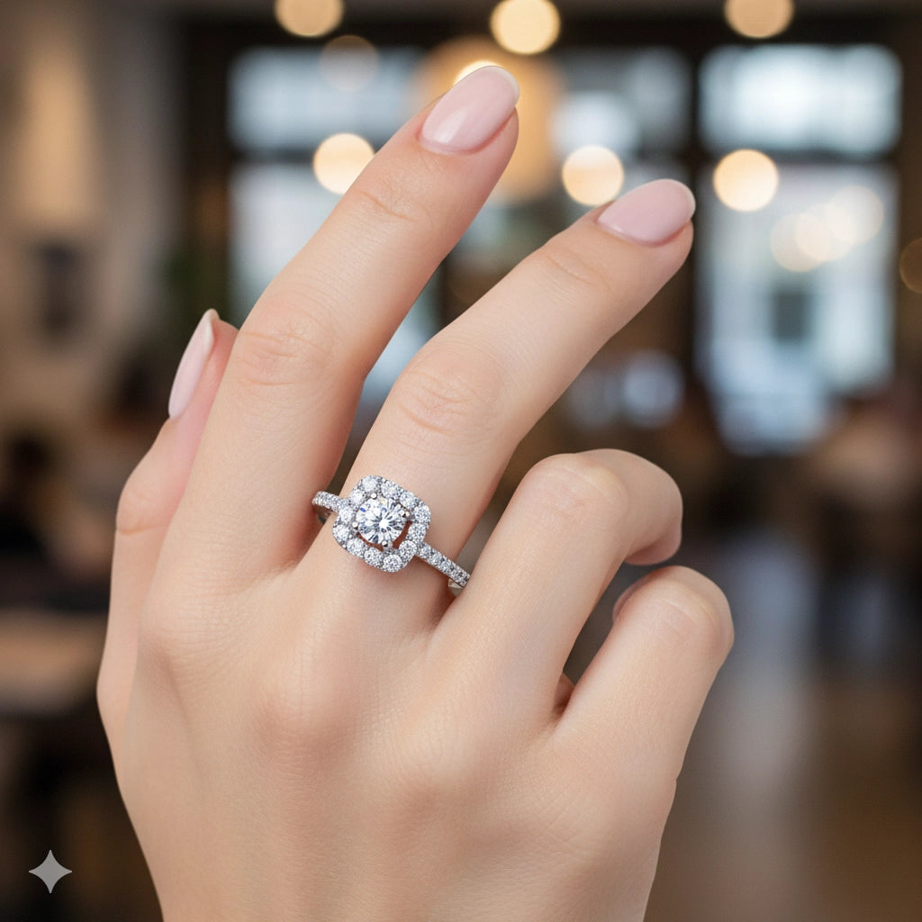 Sterling Silver Ring with Lab-Created Diamonds 0.600 CT.TW