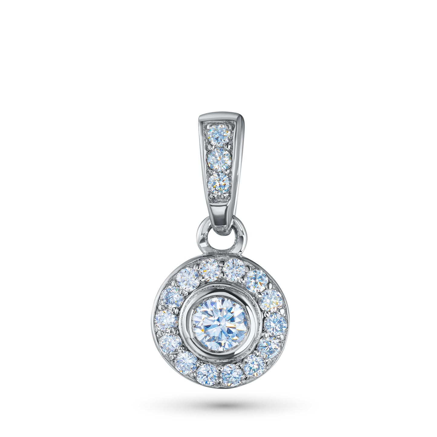 Sterling Silver Pendant with Lab-Created Diamonds 0.190 CT.TW