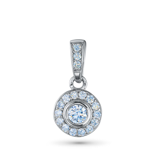 Sterling Silver Pendant with Lab-Created Diamonds 0.190 CT.TW