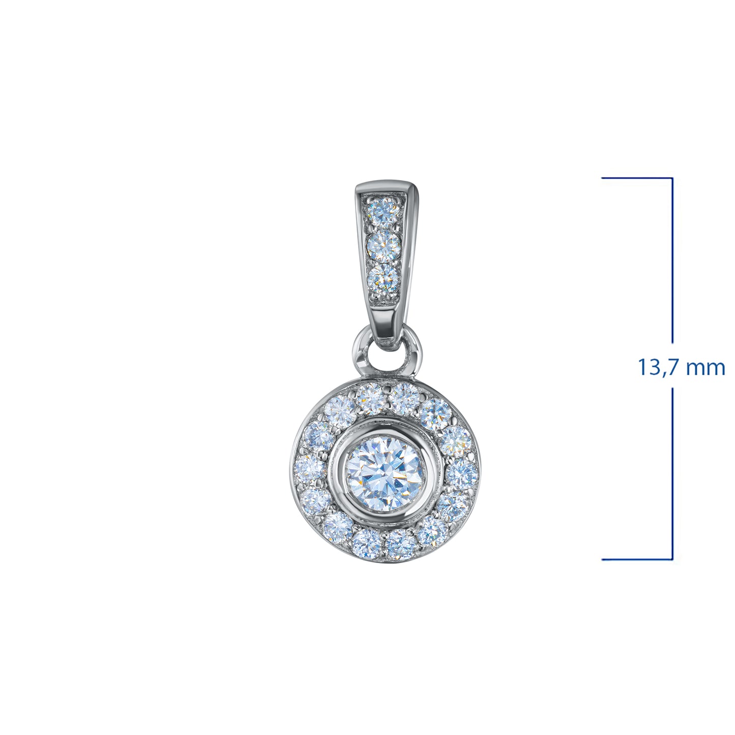 Sterling Silver Pendant with Lab-Created Diamonds 0.190 CT.TW