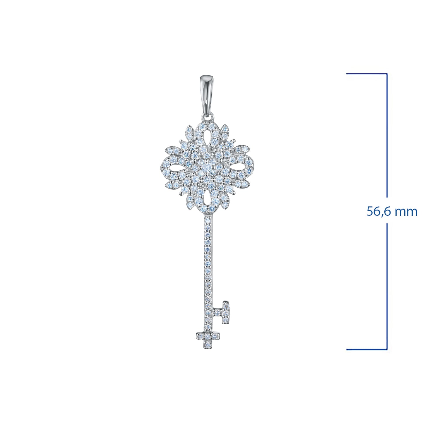 Sterling Silver Pendant with Lab-Created Diamonds 0.630 CT.TW