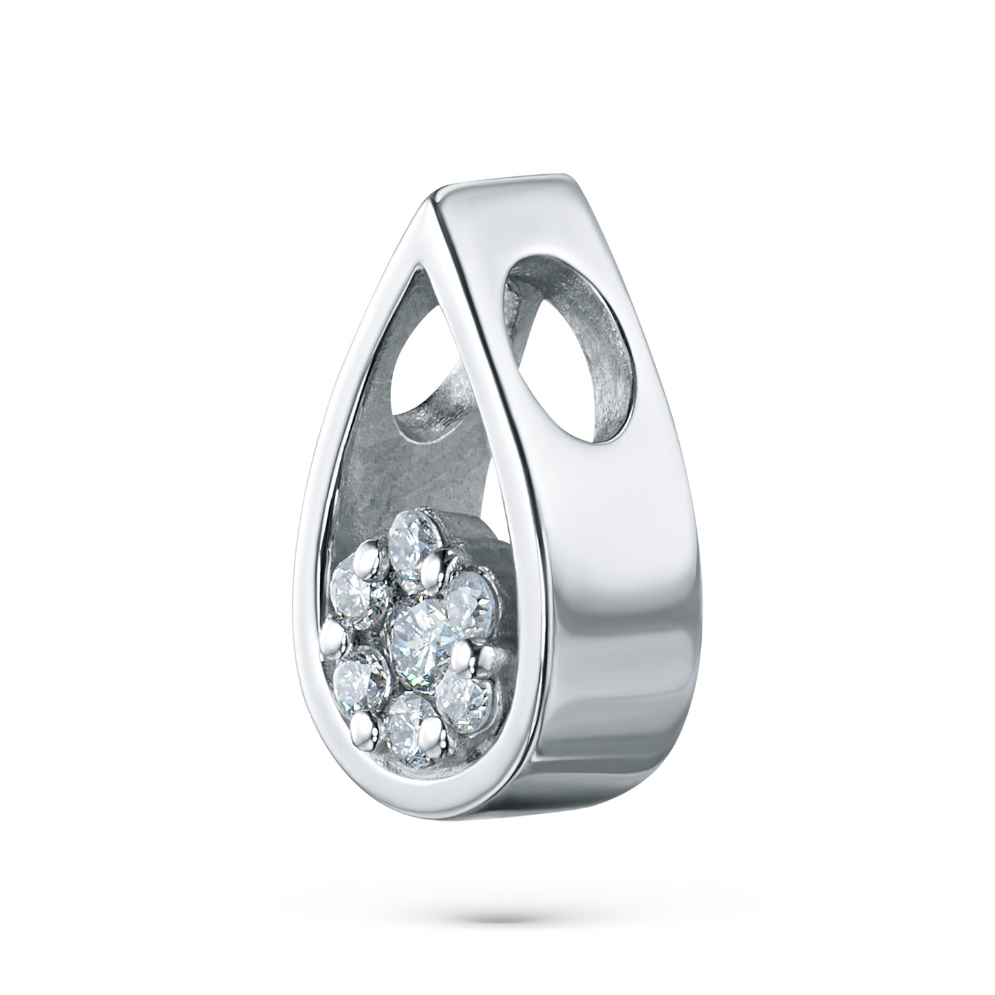 Ασημένιο μενταγιόν με διαμάντια κατασκευασμένα σε εργαστήριο 0,070 CT.TW 