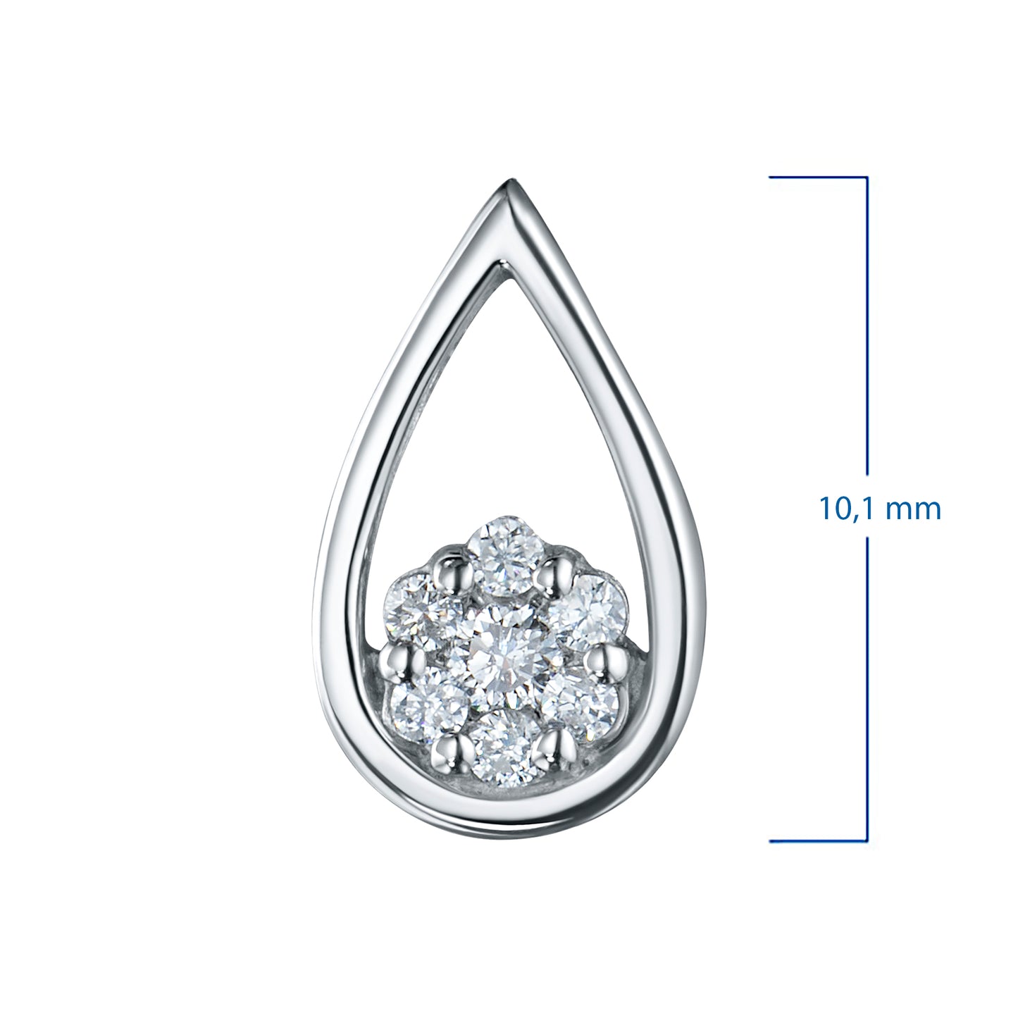 Ασημένιο μενταγιόν με διαμάντια κατασκευασμένα σε εργαστήριο 0,070 CT.TW 