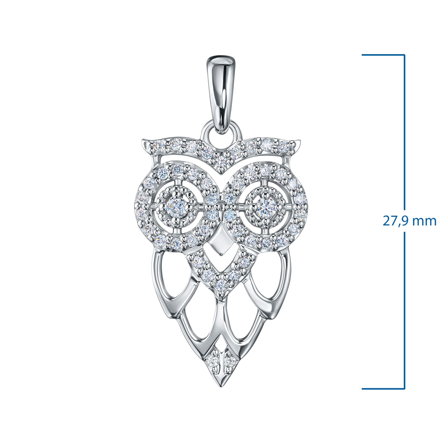 Sterling Silver Pendant with Lab-Created Diamonds 12.300 CT.TW