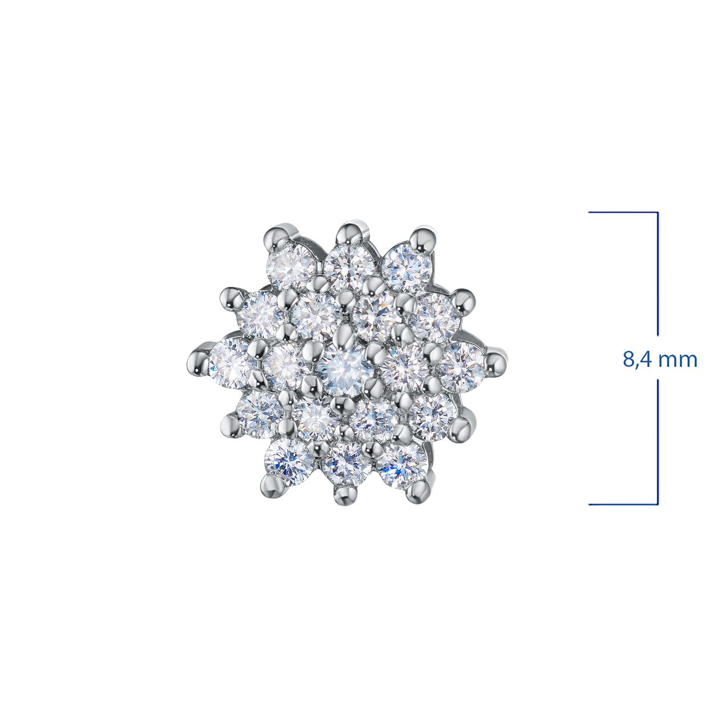 Подвеска из стерлингового серебра с выращенными в лаборатории бриллиантами 0,240 карата 