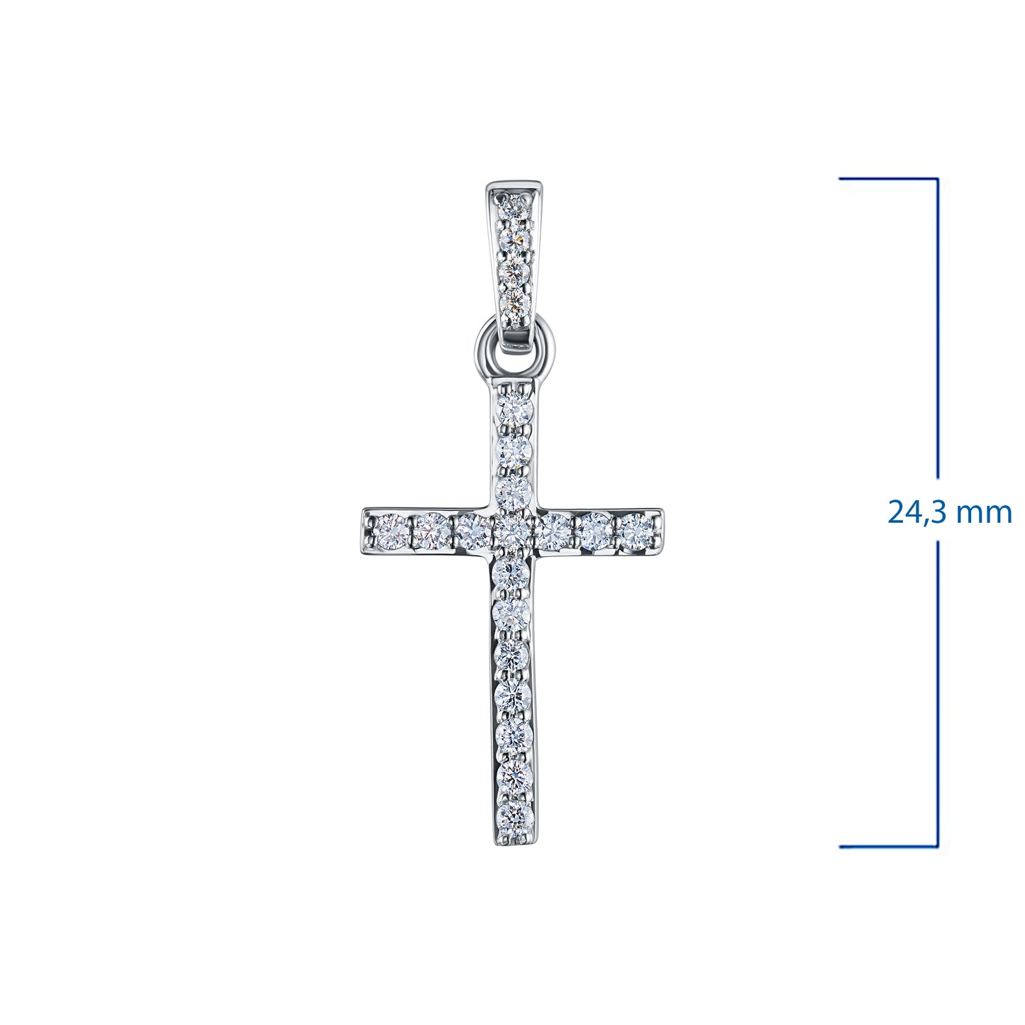 Ασημένιο μενταγιόν με διαμάντια κατασκευασμένα σε εργαστήριο 0,150 CT.TW 