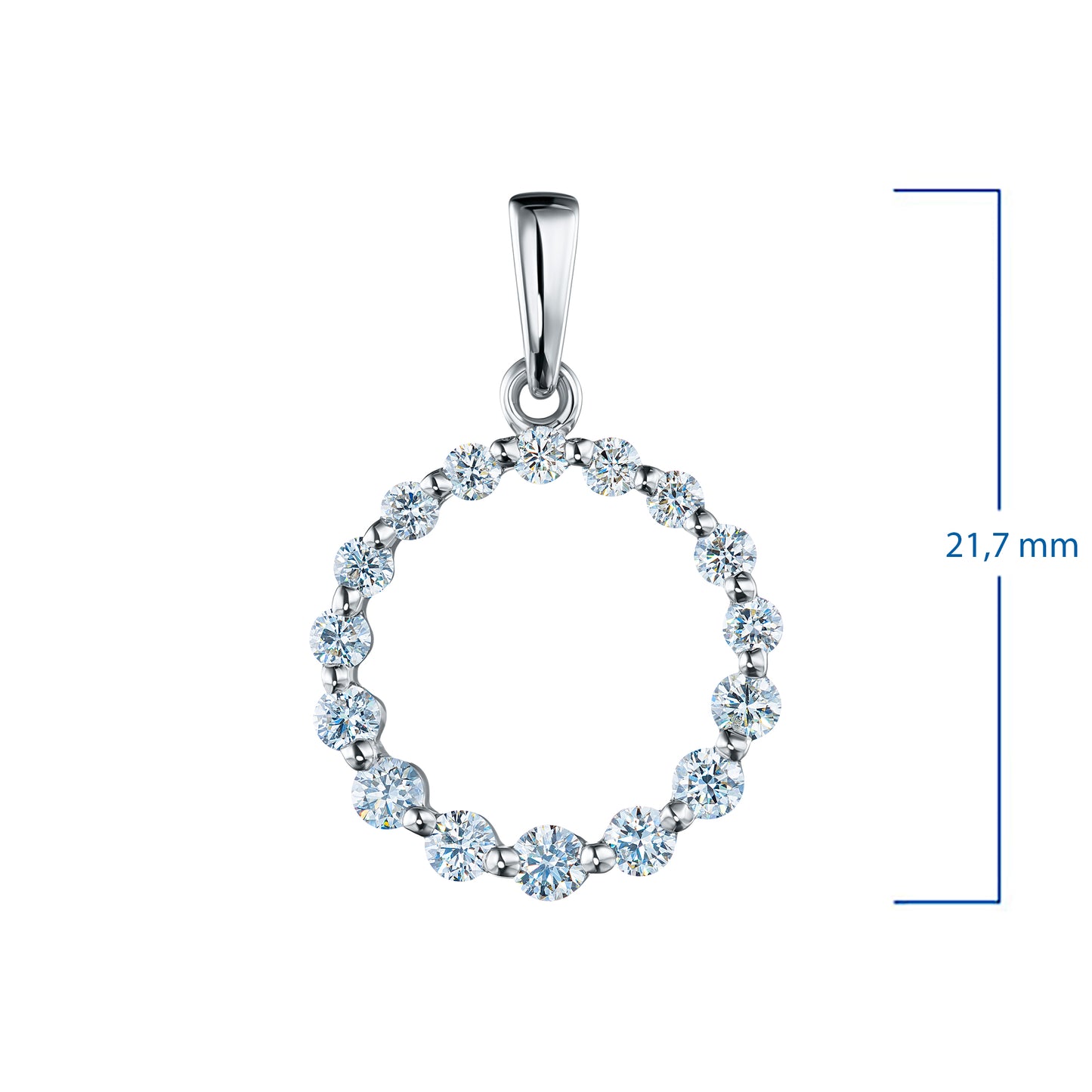 Sterling Silver Pendant with Lab-Created Diamonds 0.550 CT.TW