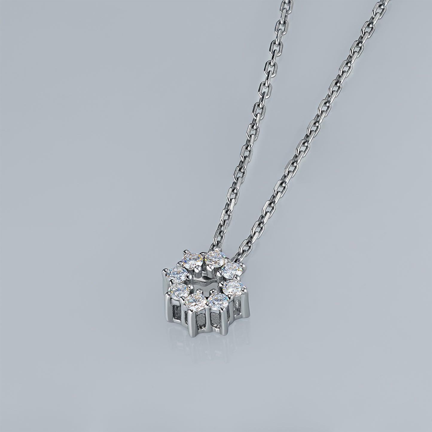 Sterling Silver Pendant with Lab-Created Diamonds 0.160 CT.TW