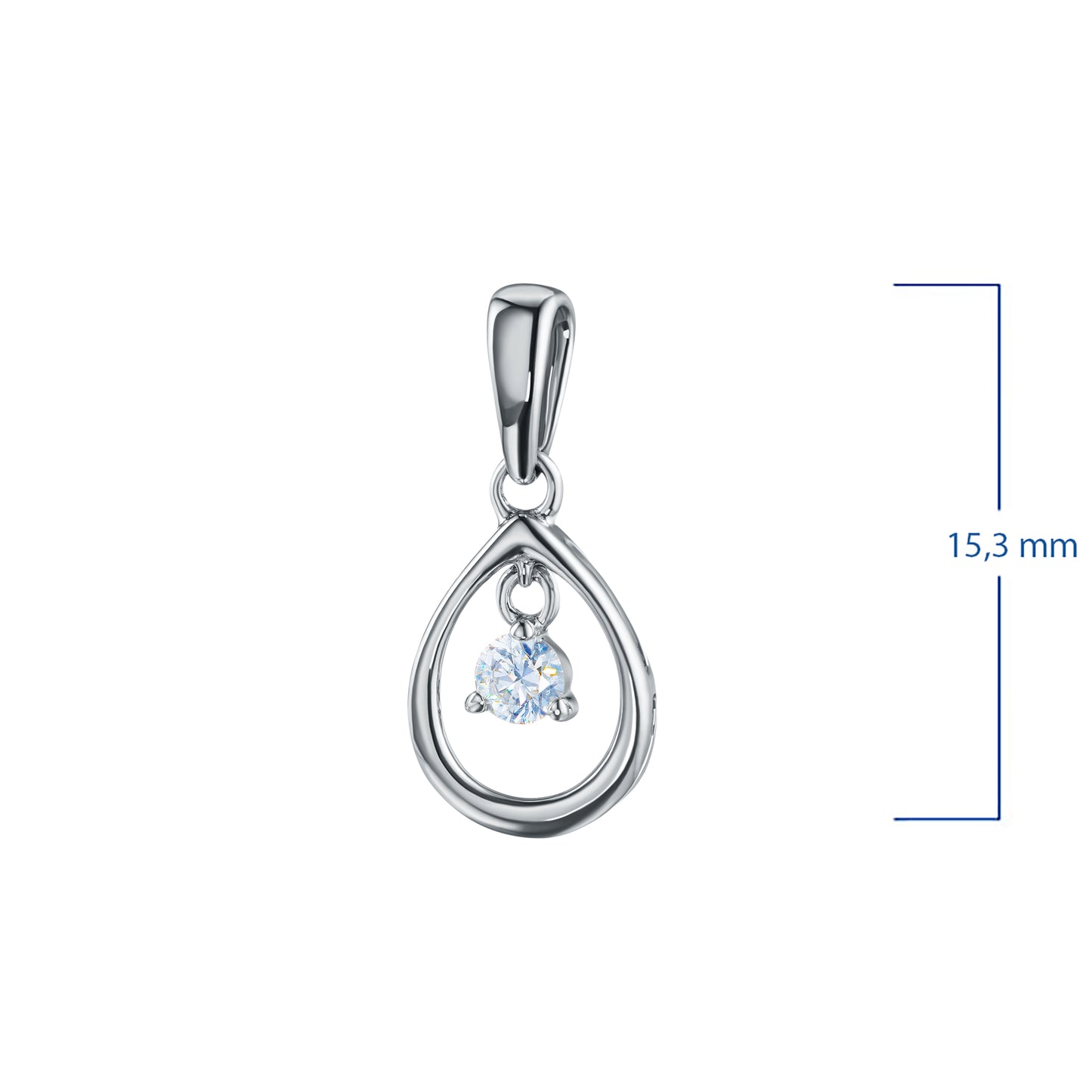 Sterling Silver Pendant with Lab-Created Diamonds 0.080 CT.TW