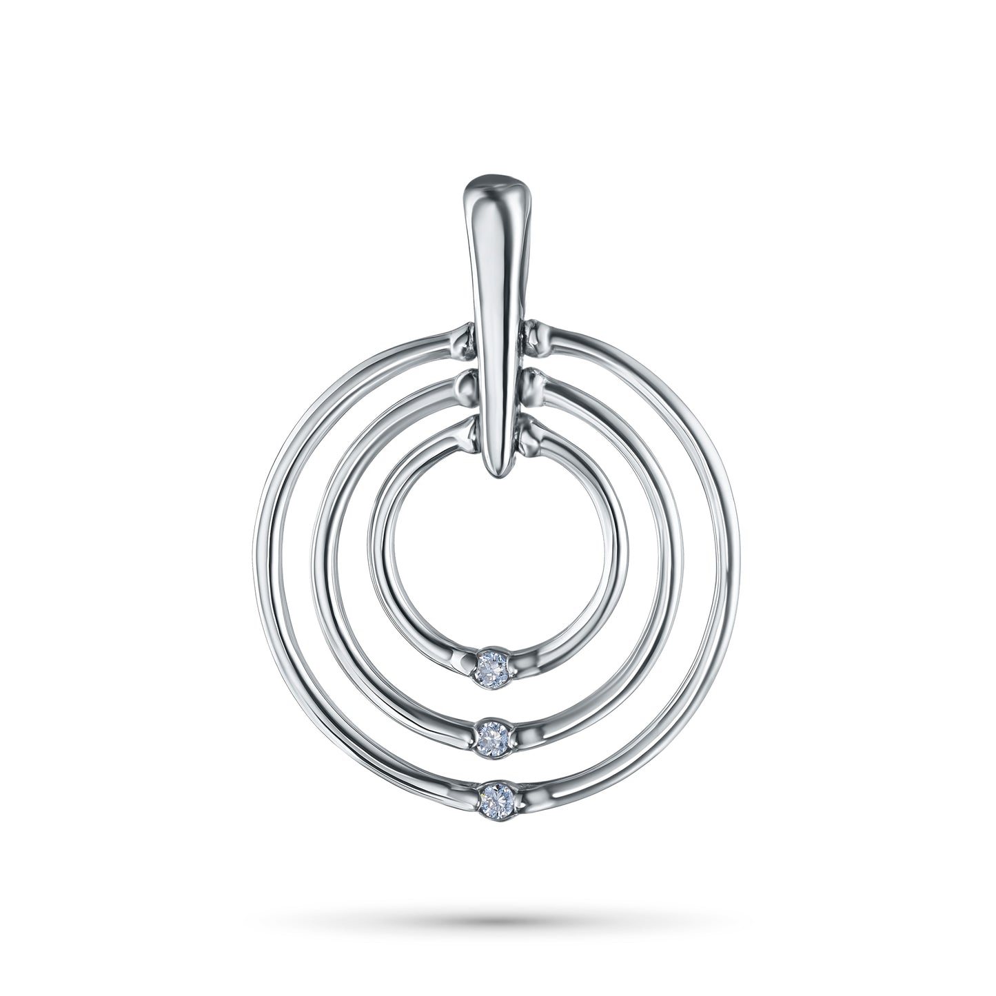 Подвеска из стерлингового серебра с выращенными в лаборатории бриллиантами 0,020 карата 