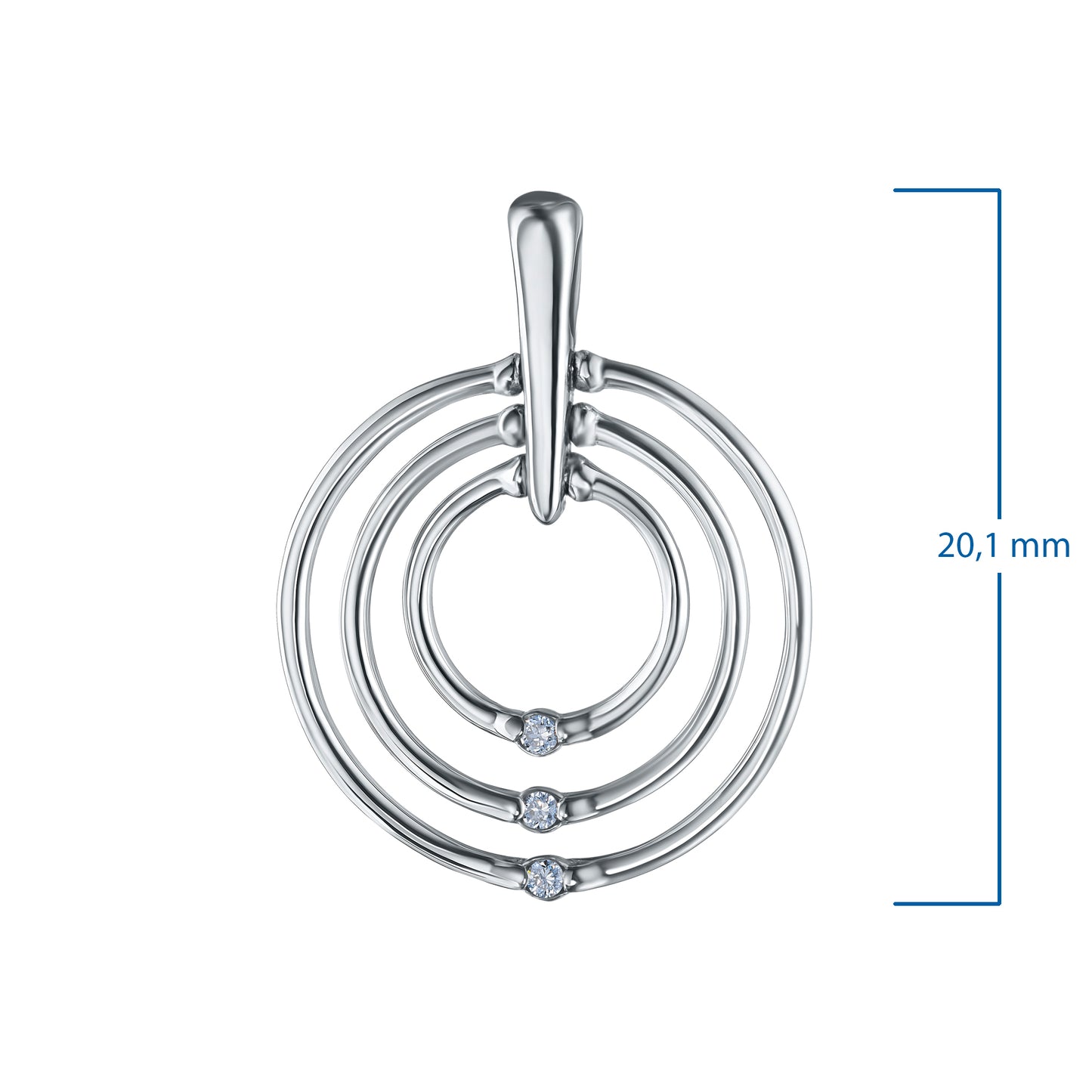 Подвеска из стерлингового серебра с выращенными в лаборатории бриллиантами 0,020 карата 