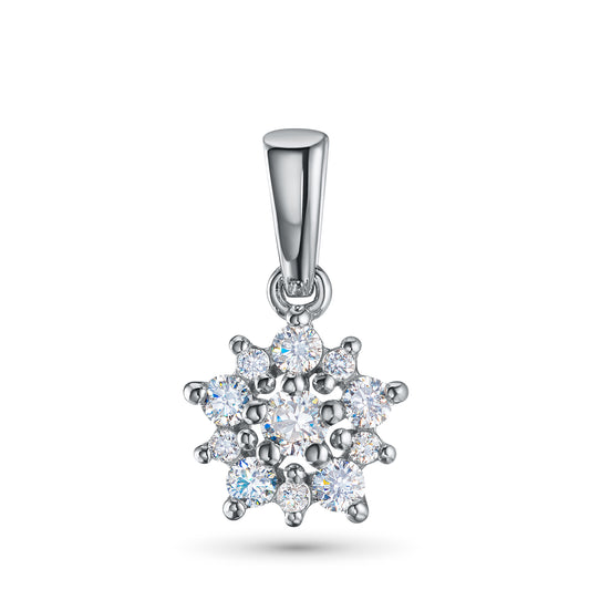 Sterling Silver Pendant with Lab-Created Diamonds 0.210 CT.TW