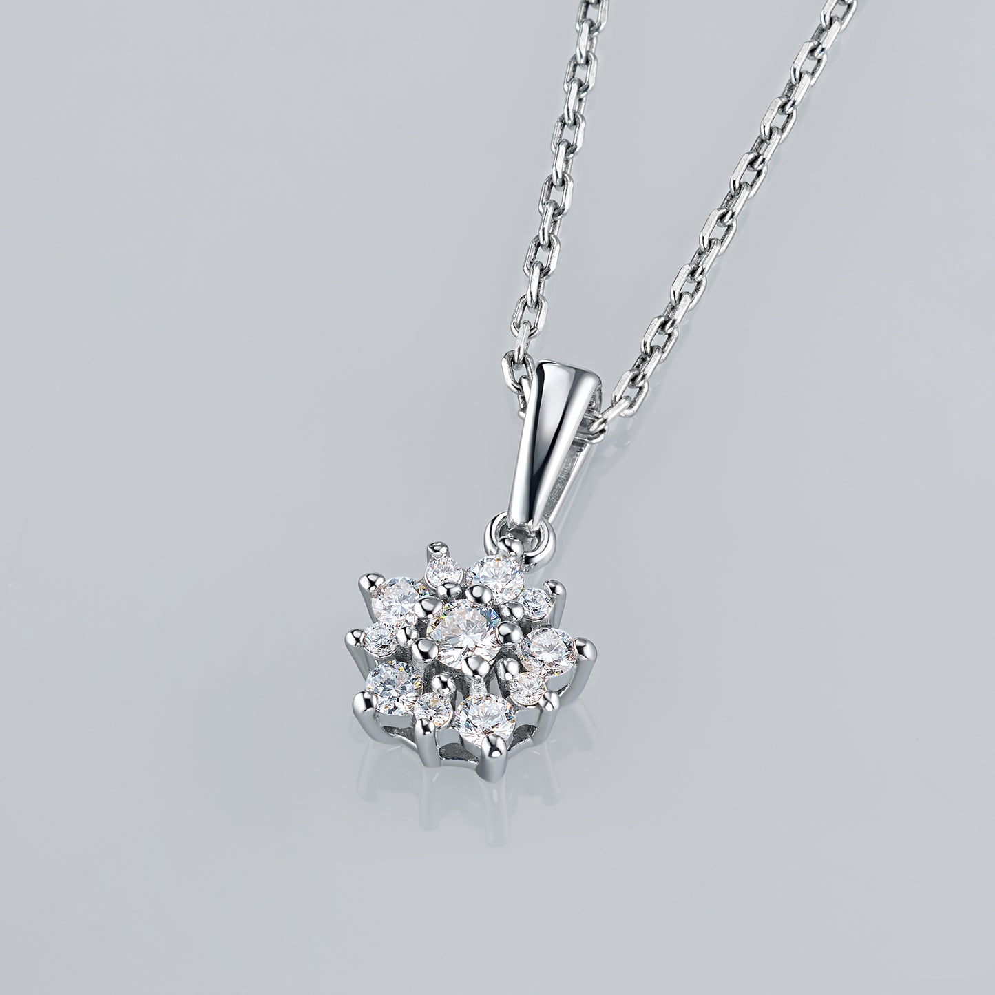 Sterling Silver Pendant with Lab-Created Diamonds 0.210 CT.TW