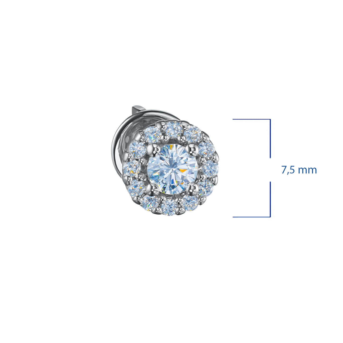 Sterling Silver Earring Studs with Lab-Created Diamonds 0.740 CT.TW