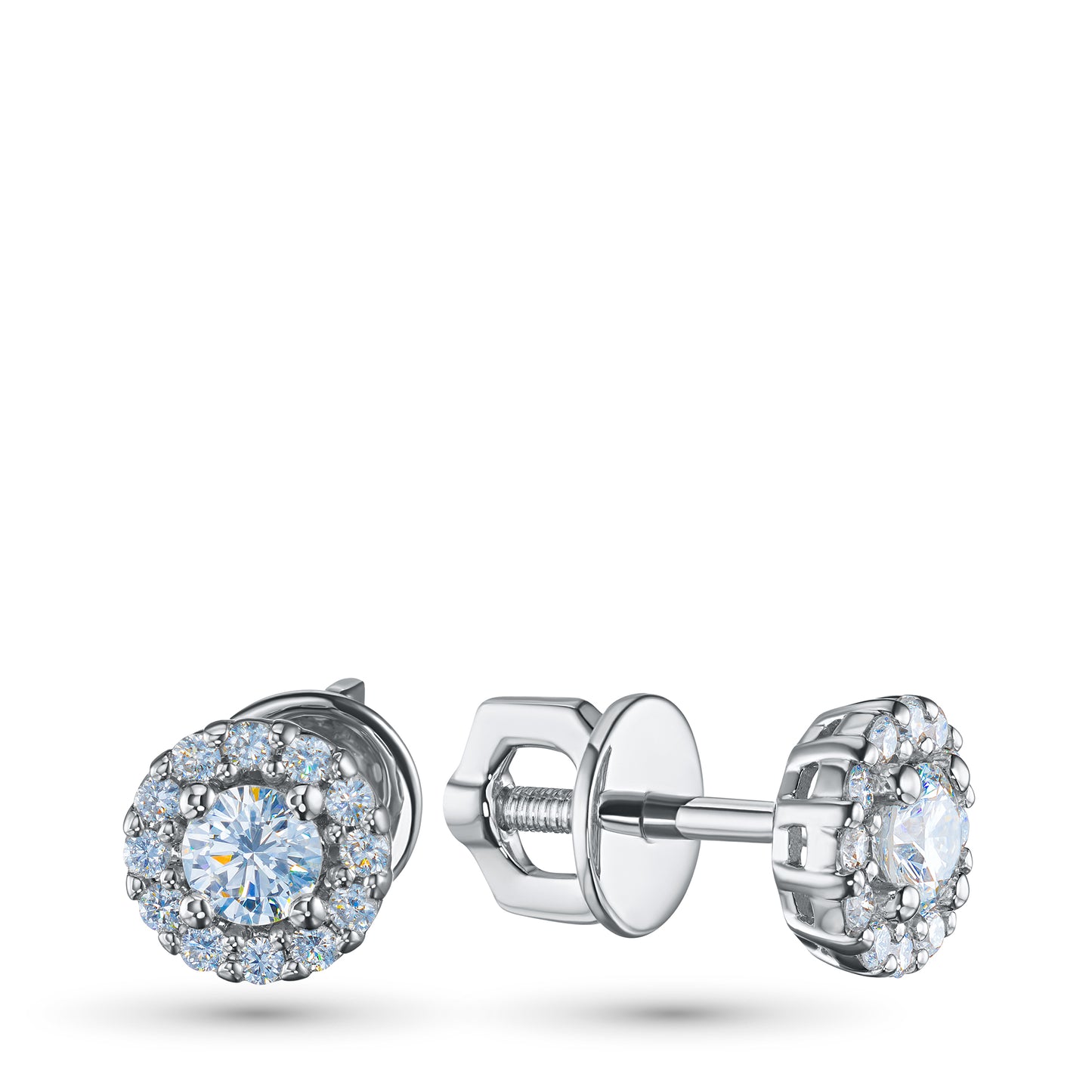 Sterling Silver Earring Studs with Lab-Created Diamonds 0.740 CT.TW