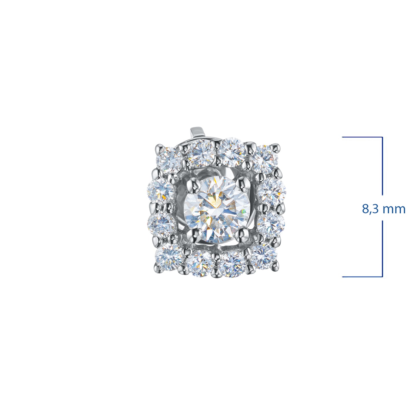 Серьги-гвоздики из стерлингового серебра с выращенными в лаборатории бриллиантами 0,920 карата 