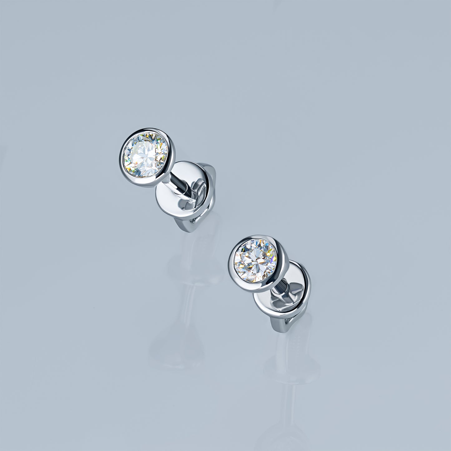 14K White Gold Earring Studs with Lab-Created Diamonds 0.690 CT.TW