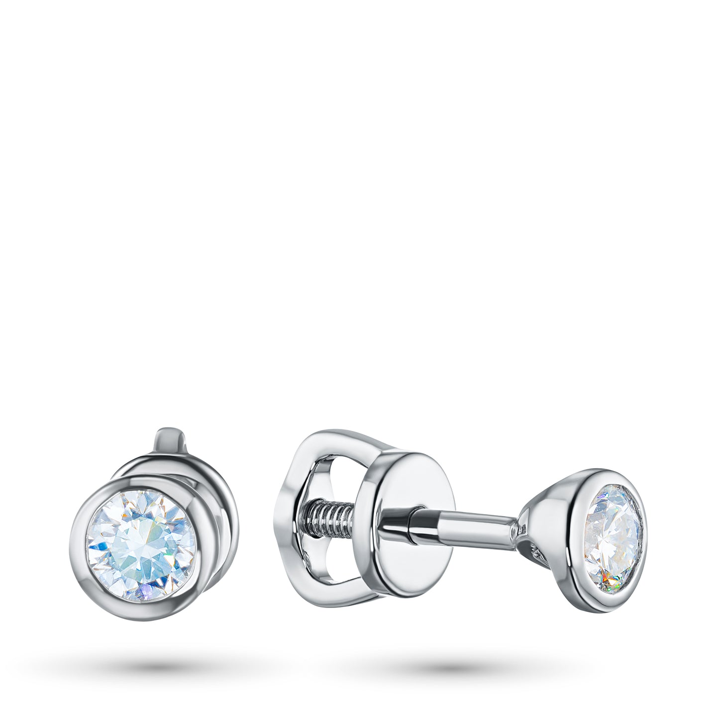 14K White Gold Earring Studs with Lab-Created Diamonds 0.690 CT.TW