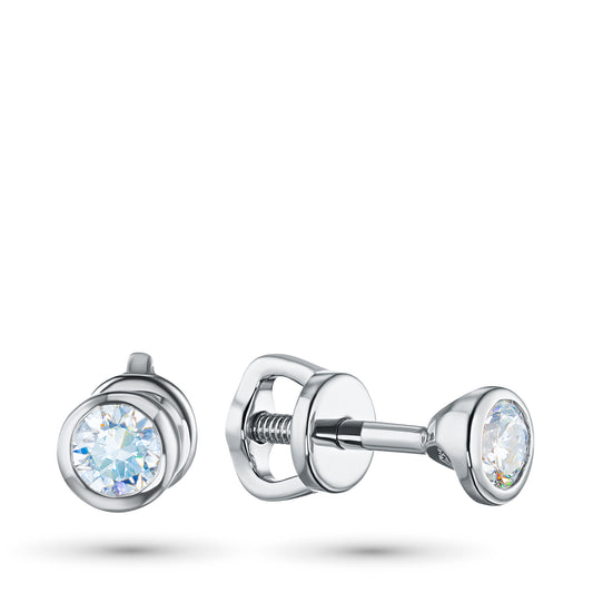 14K White Gold Earring Studs with Lab-Created Diamonds 0.690 CT.TW