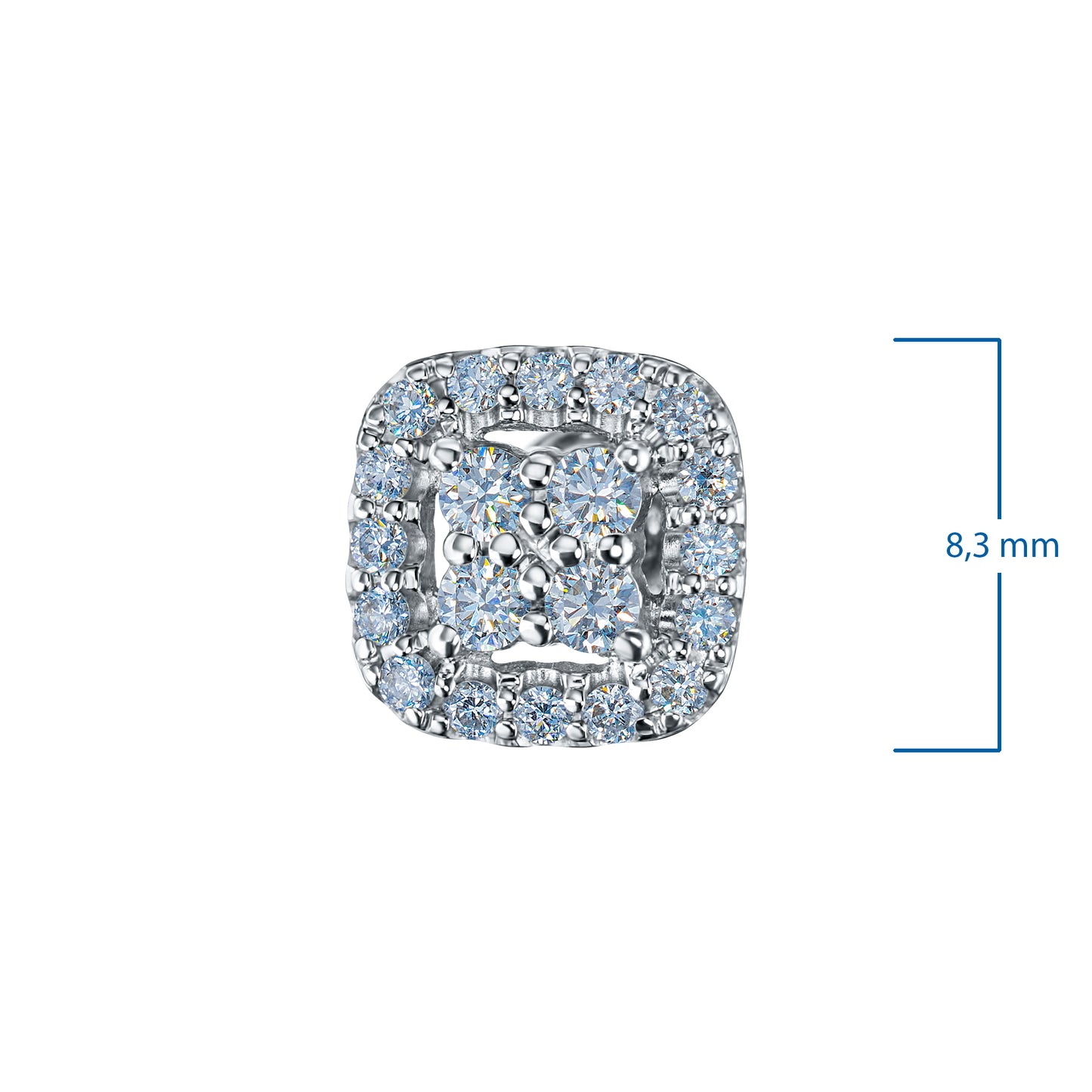 Σκουλαρίκια από ασήμι 925 με διαμάντια κατασκευασμένα σε εργαστήριο 0,550 CT.TW 