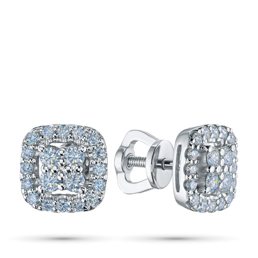 Sterling Silver Earring Studs with Lab-Created Diamonds 0.550 CT.TW